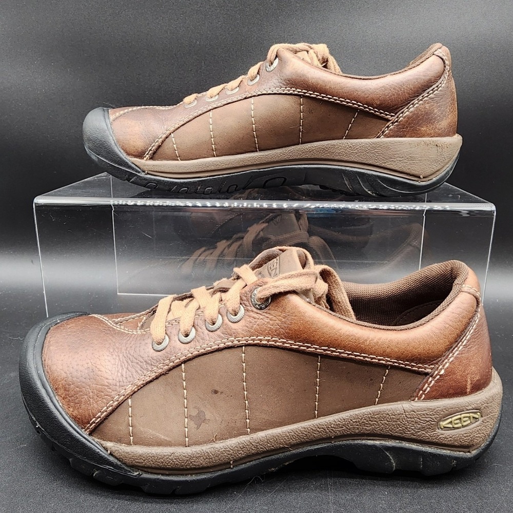 KEEN 9 Brown Leather Presidio Walking Shoes Gorpcore Hiking Outdoor Comfort
